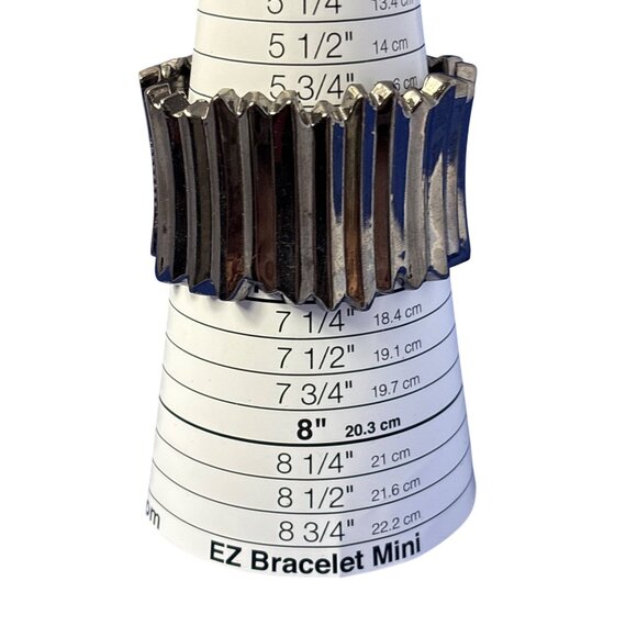 Textured Abstract Gunmetal Hinged Clamper Bracelet 7 inches - Picture 6 of 6